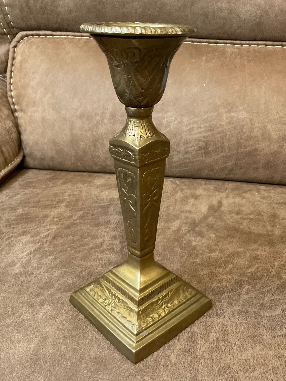 Vintage Brass Ornate Candlestick